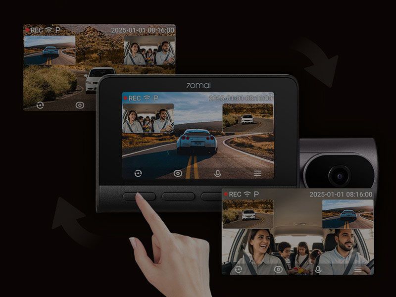Camera hành trình 3 mắt trước trong sau